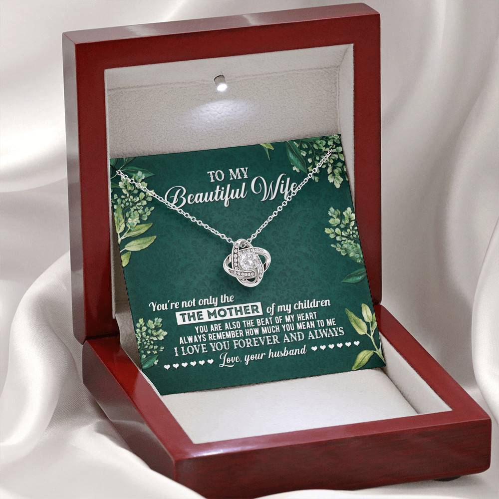 To My Beautiful Wife Always Remember How Much You Mean To Me Love Your Husband Love Knot Necklace