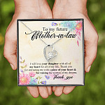 To My Future Mother In Law I Will Love Your Daughter With All Of My Heart From Groom Forever Love Heart Pendant Necklace