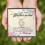 To My Future Mother In Law I Will Love Your Daughter With All Of My Heart From Groom Forever Love Heart Pendant Necklace