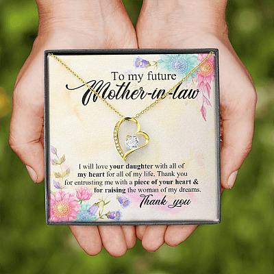 To My Future Mother In Law I Will Love Your Daughter With All Of My Heart From Groom Forever Love Heart Pendant Necklace