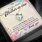 To My Future Mother In Law I Will Love Your Daughter With All Of My Heart From Groom Forever Love Heart Pendant Necklace