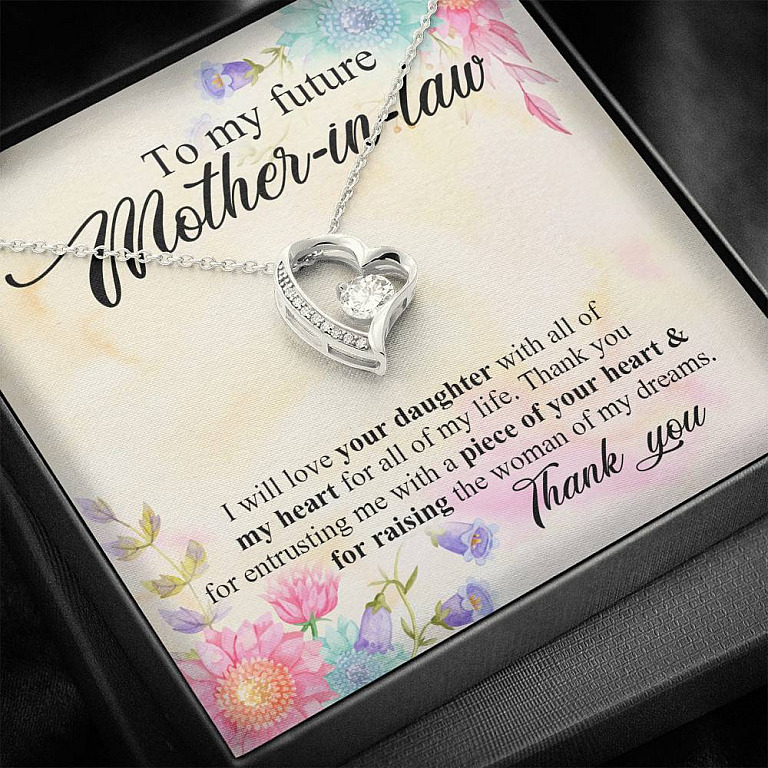To My Future Mother In Law I Will Love Your Daughter With All Of My Heart From Groom Forever Love Heart Pendant Necklace