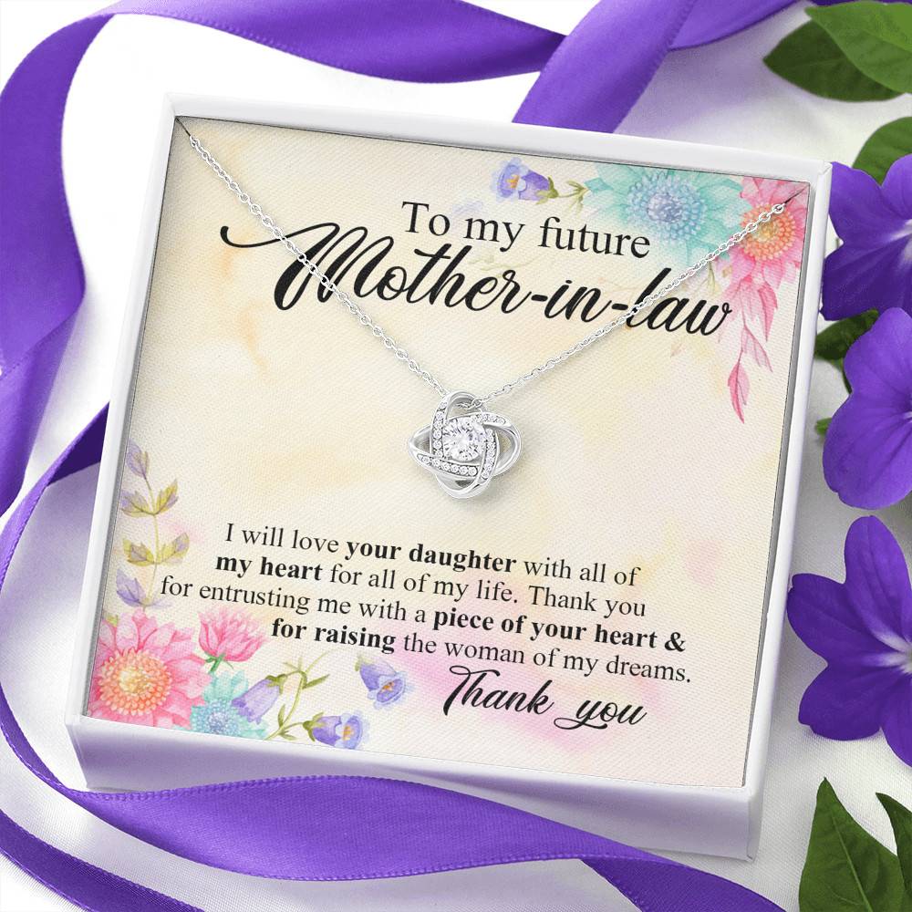 To My Future Mother In Law I Will Love Your Daughter With All Of My Heart From Groom Love Knot Necklace To My Future Mother In Law I Will Love Your Daughter With All Of My Heart From Groom Love Knot Necklace