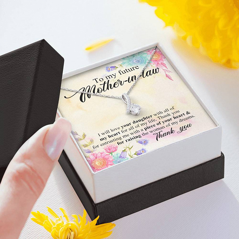 To My Future Mother In Law I Will Love Your Daughter With All Of My Heart From Groom Alluring Beauty Necklace