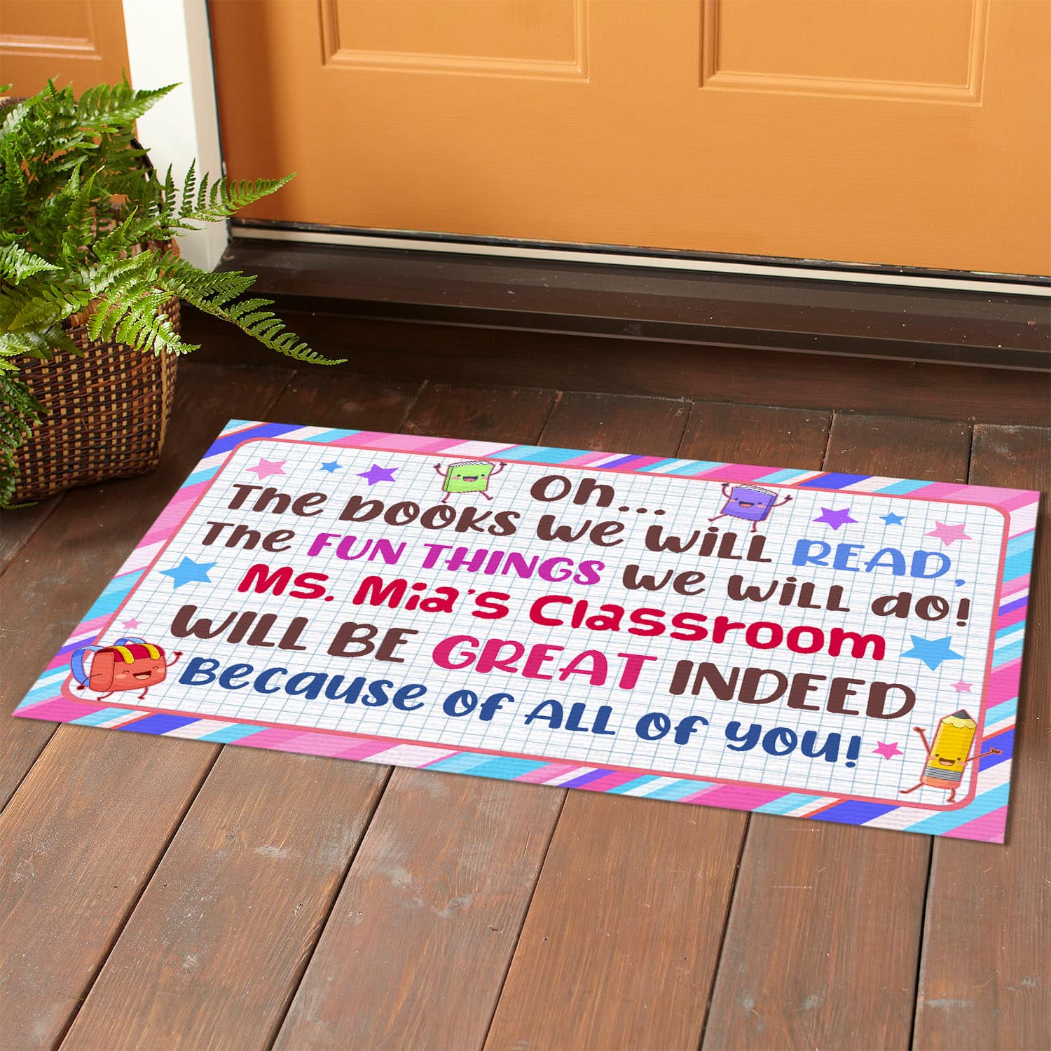 40 HG. The Books We Will Read (Sample Design) Doormat mockup 1