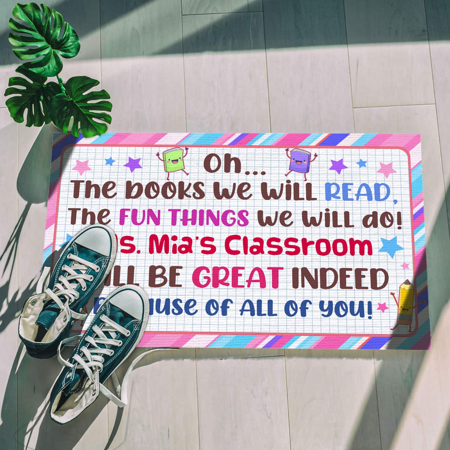 40 HG. The Books We Will Read (Sample Design) Doormat mockup 5