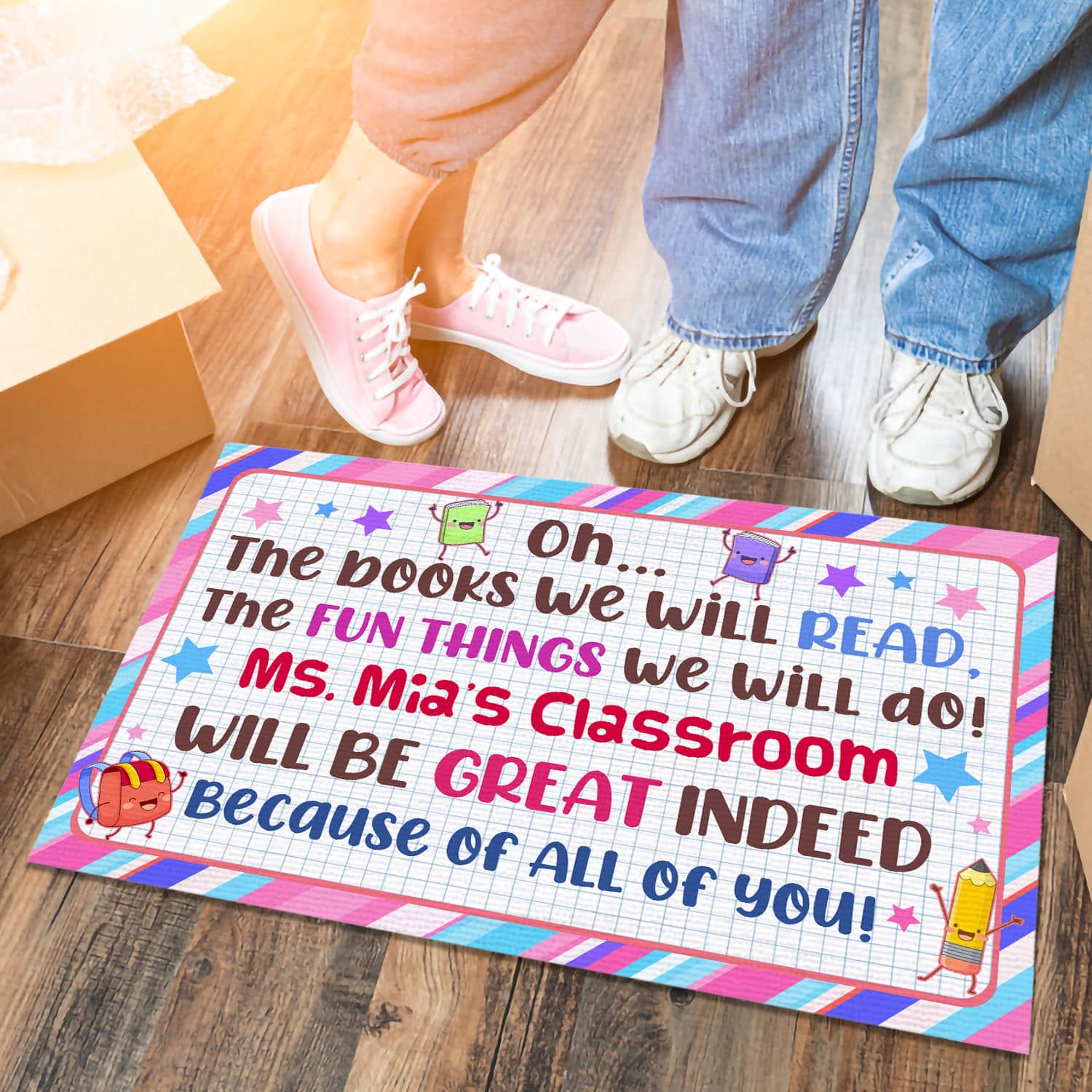40 HG. The Books We Will Read (Sample Design) Doormat mockup 6