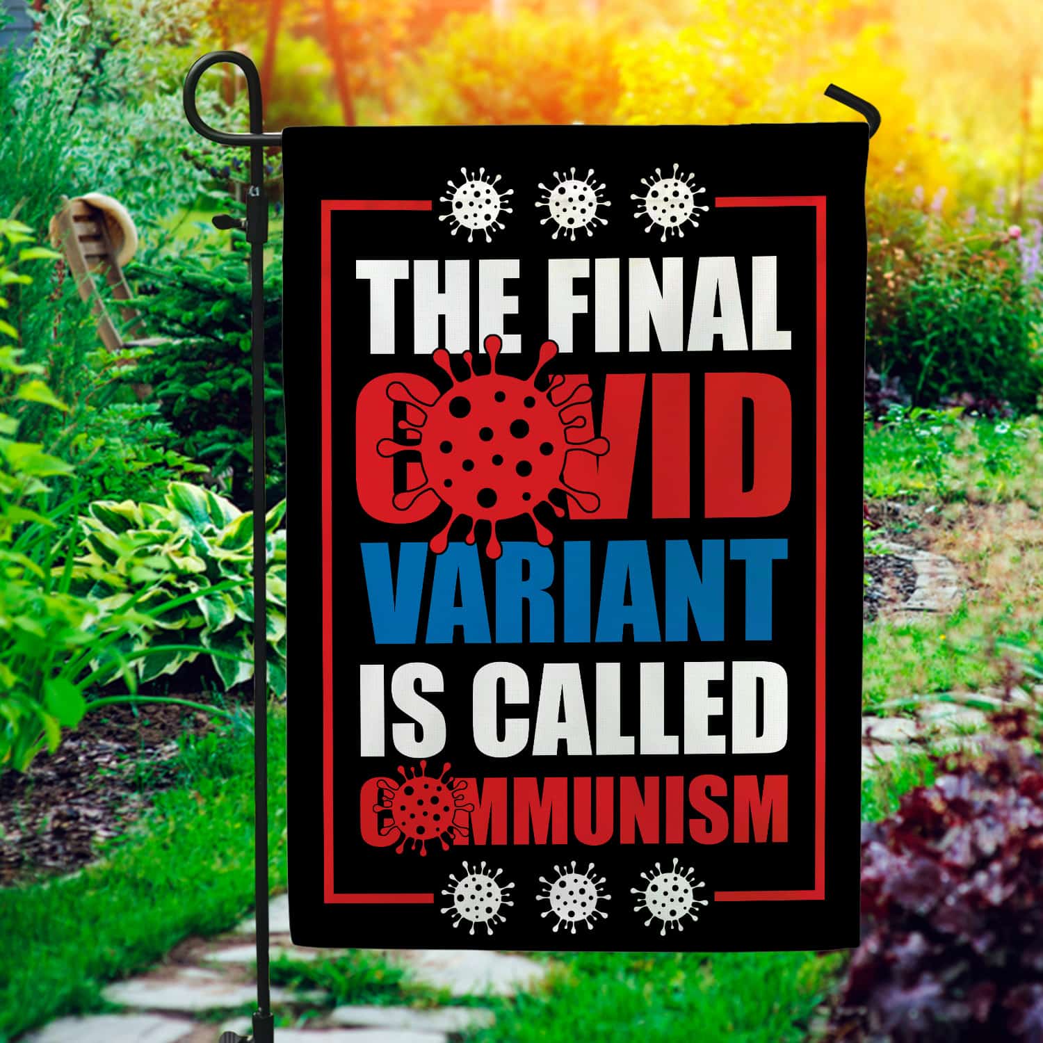 6KNG. Variant Communism 30x40 Garden Flag Mockup 1