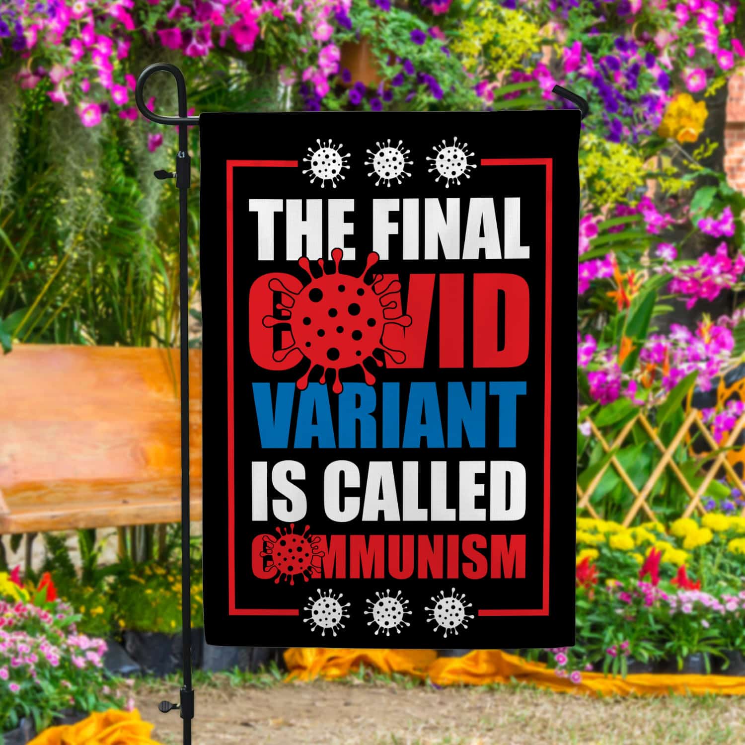 6KNG. Variant Communism 30x40 Garden Flag Mockup 4