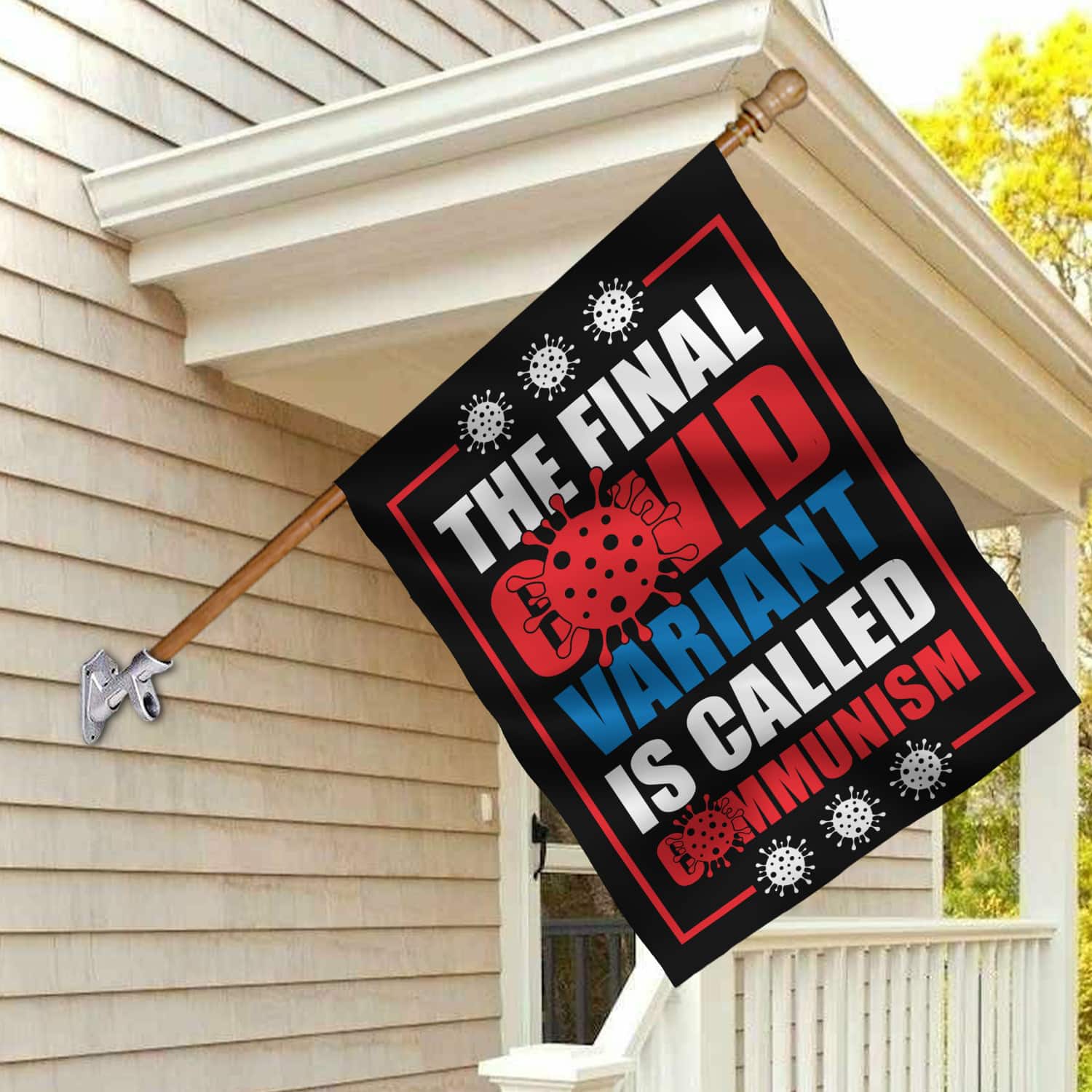 6KNG. Variant Communism 30x40 House Flag Mockup 2