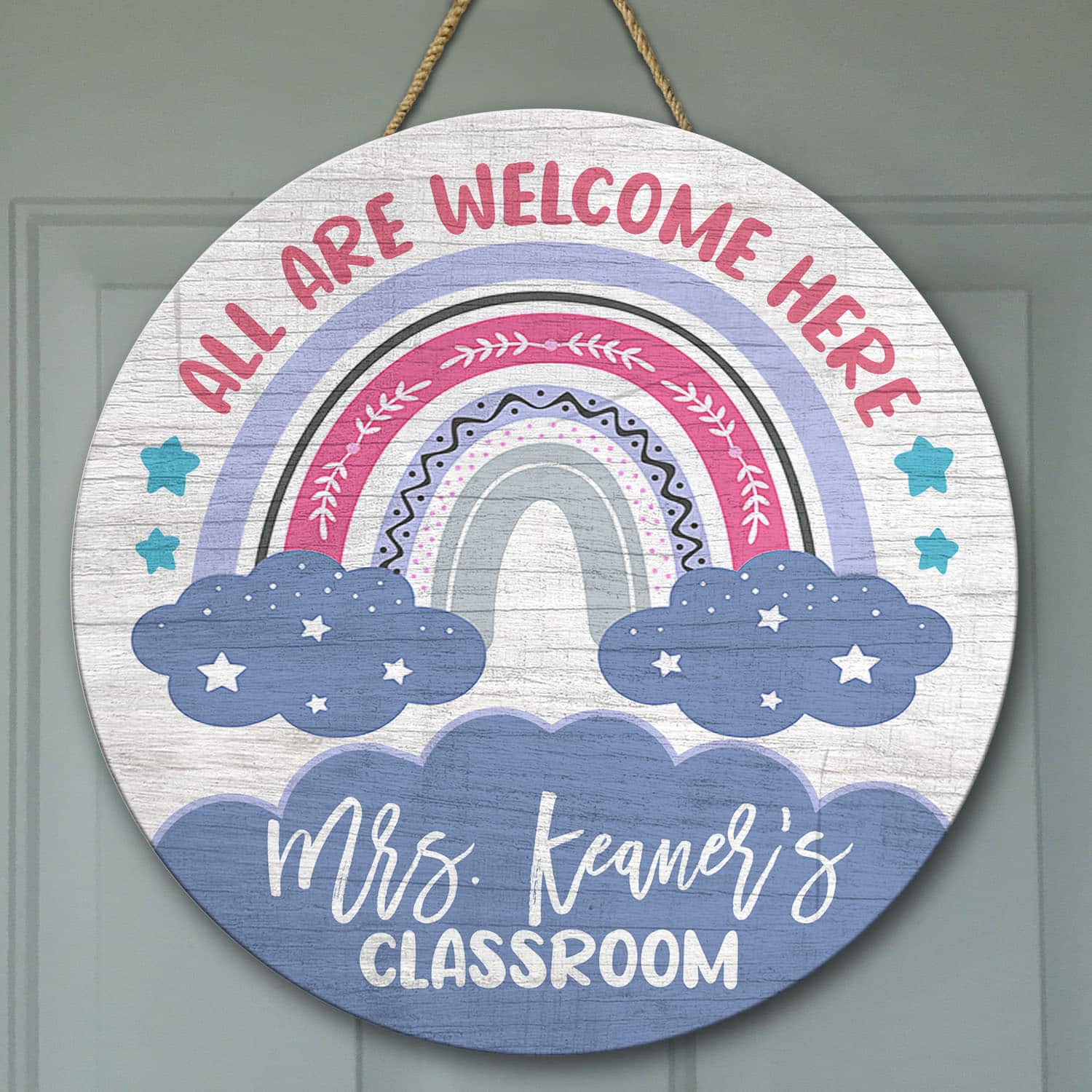 8VT. All Are Welcome Here (Sample Design) Door Sign Mockup 9