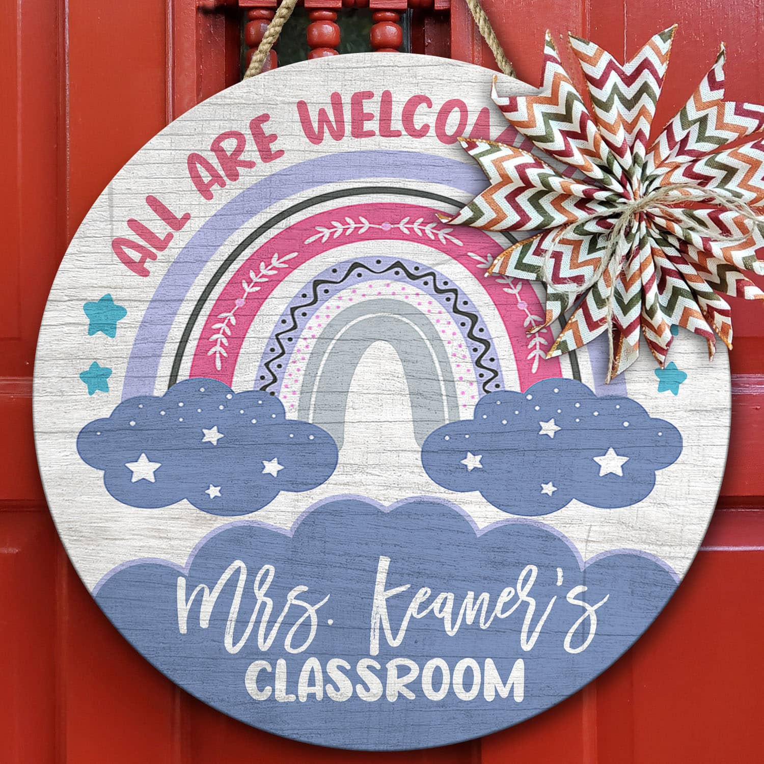 8VT. All Are Welcome Here (Sample Design) Door Sign Mockup 10