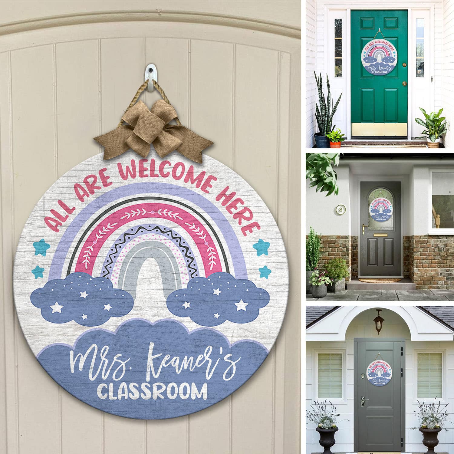8VT. All Are Welcome Here (Sample Design) Door Sign Mockup 12
