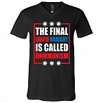 Final, Black, V-Neck T-Shirt