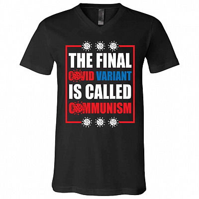 Final, Black, V-Neck T-Shirt