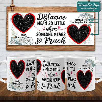 Alternative view of Personalized Bestie Quotes Custom Night Sky Constellation Coffee Mug - Customized Best Friends Forever Names Star Map Astronomy Mug