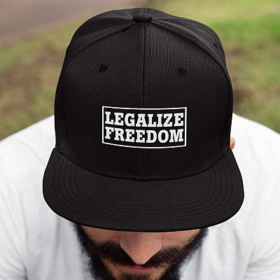 Legalize Freedom Twill Cap - Fishing Hook High-Profile Snapback Hat - Trucker Hat