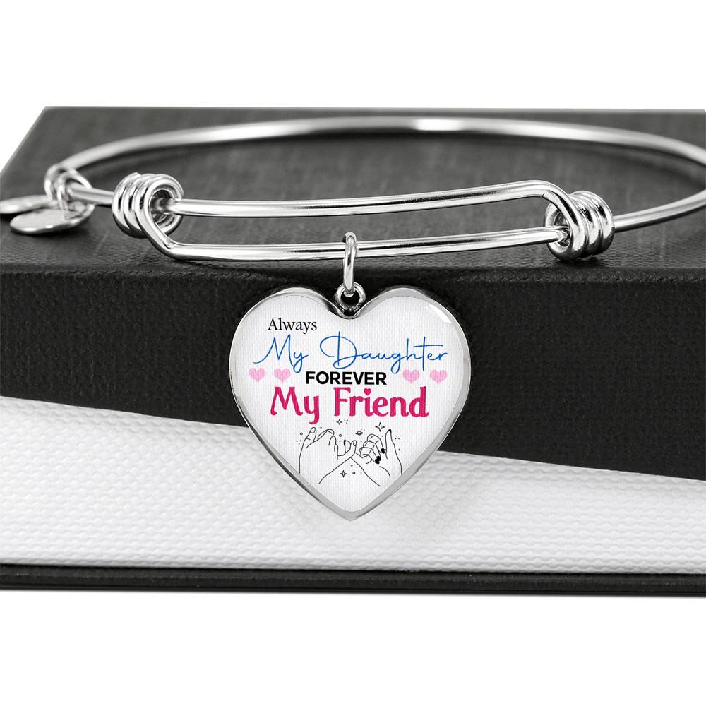 Always My Daughter Forever My Friend Mom and Daughter Matching Gifts Heart Pendant Necklace - Bangle Always My Daughter Forever My Friend Mom and Daughter Matching Gifts Heart Pendant Necklace - Bangle