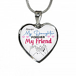 Always My Daughter Forever My Friend Mom and Daughter Matching Gifts Heart Pendant Necklace - Bangle