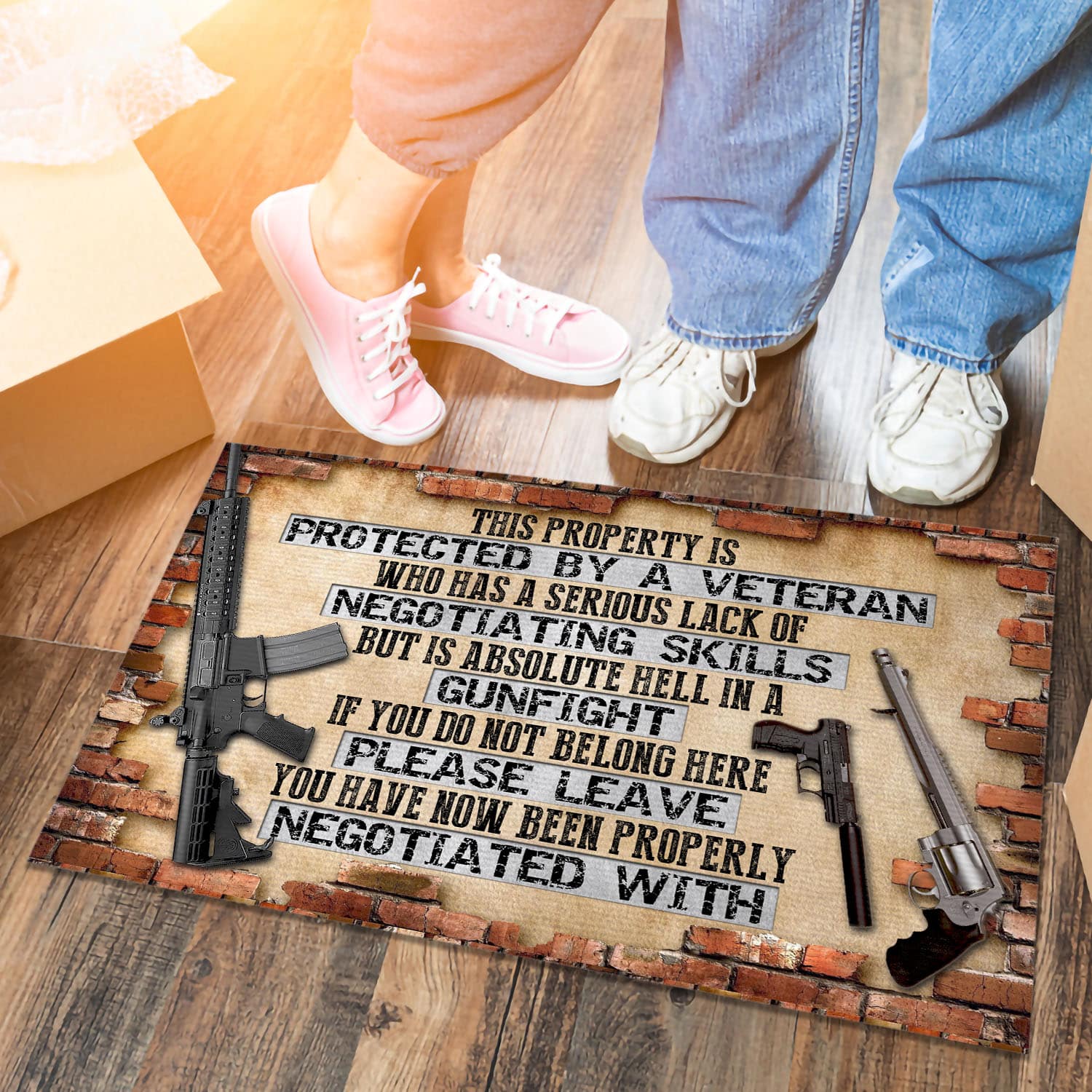 5VT. Veteran This Property Is Protected Doormat mockup 6