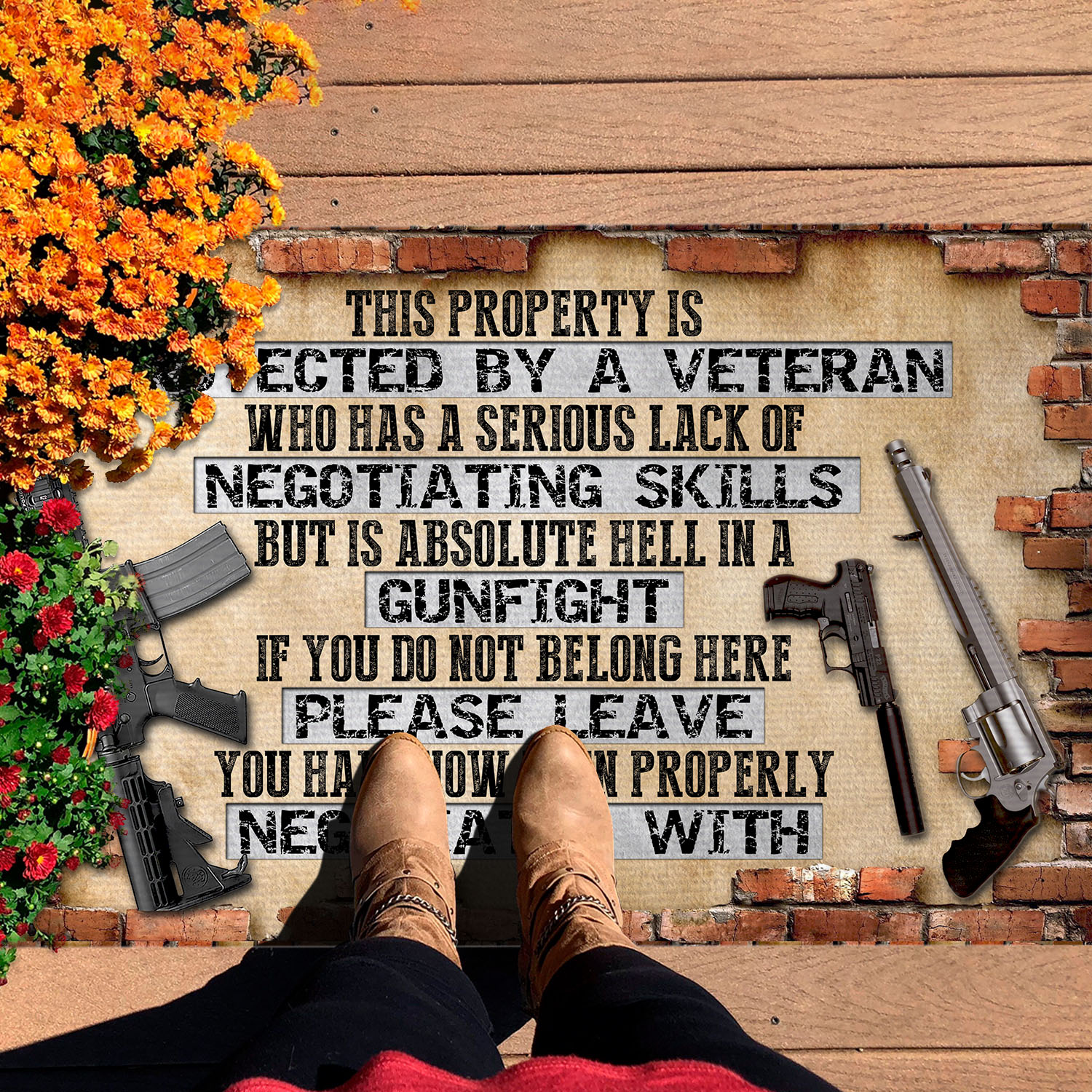 5VT. Veteran This Property Is Protected Doormat mockup 7