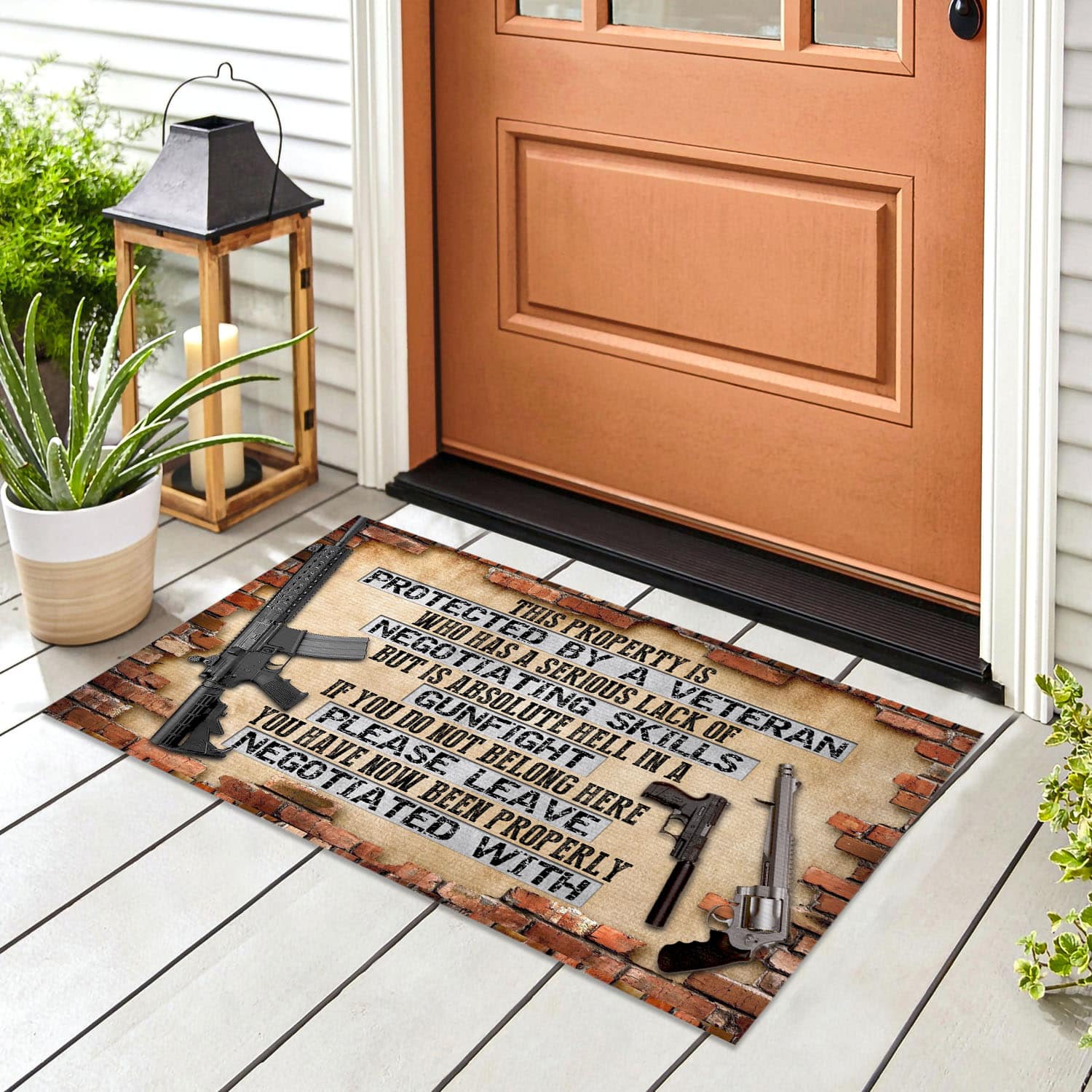 5VT. Veteran This Property Is Protected Doormat mockup 8