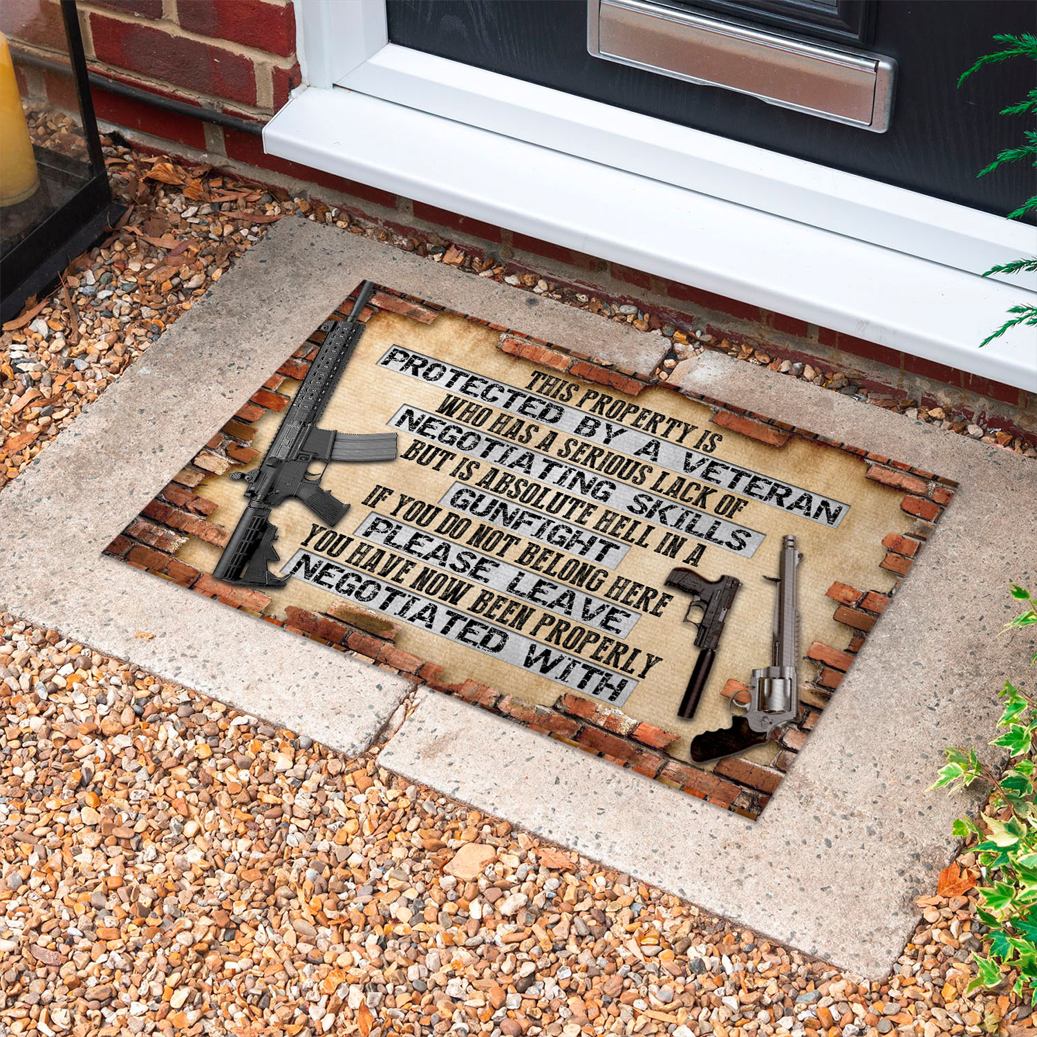 5VT. Veteran This Property Is Protected Doormat mockup 10