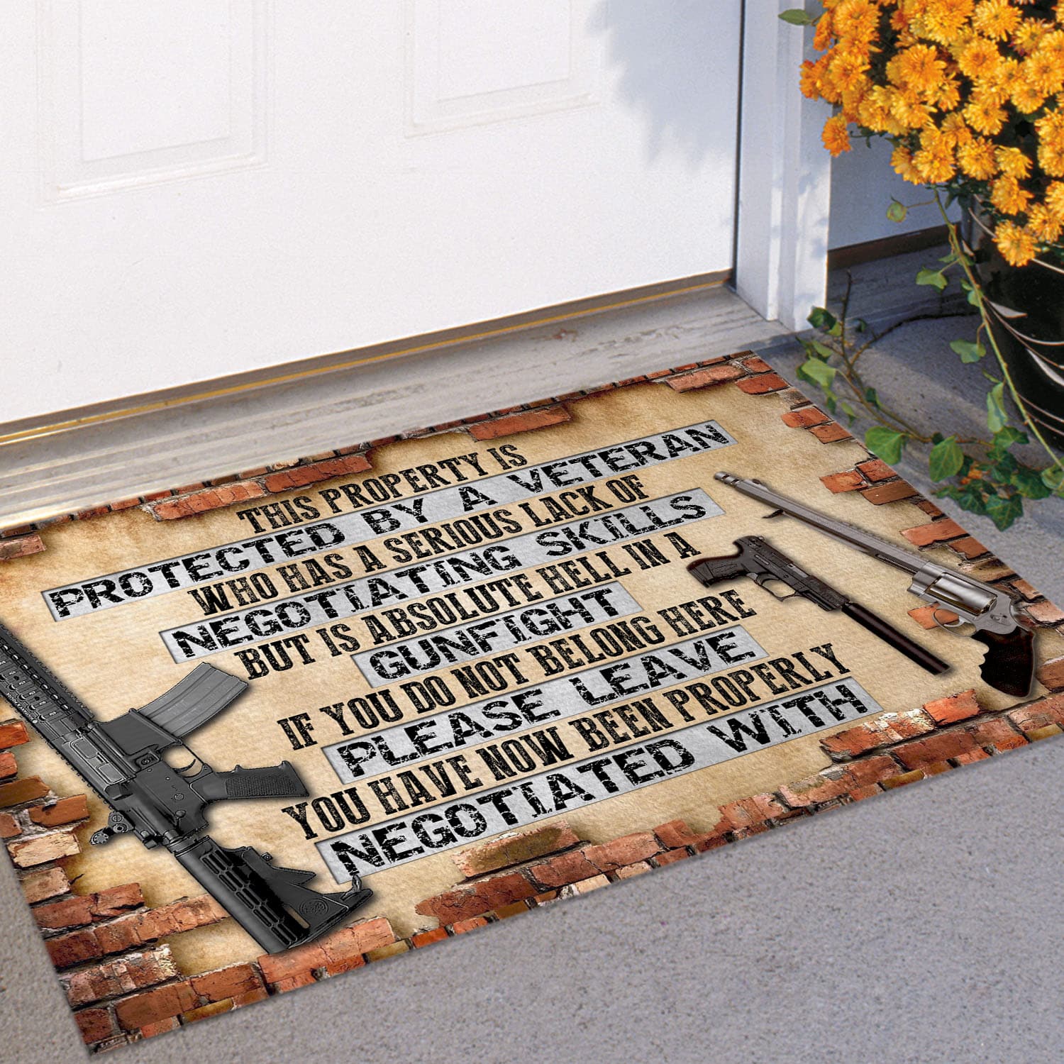 5VT. Veteran This Property Is Protected Doormat mockup 11