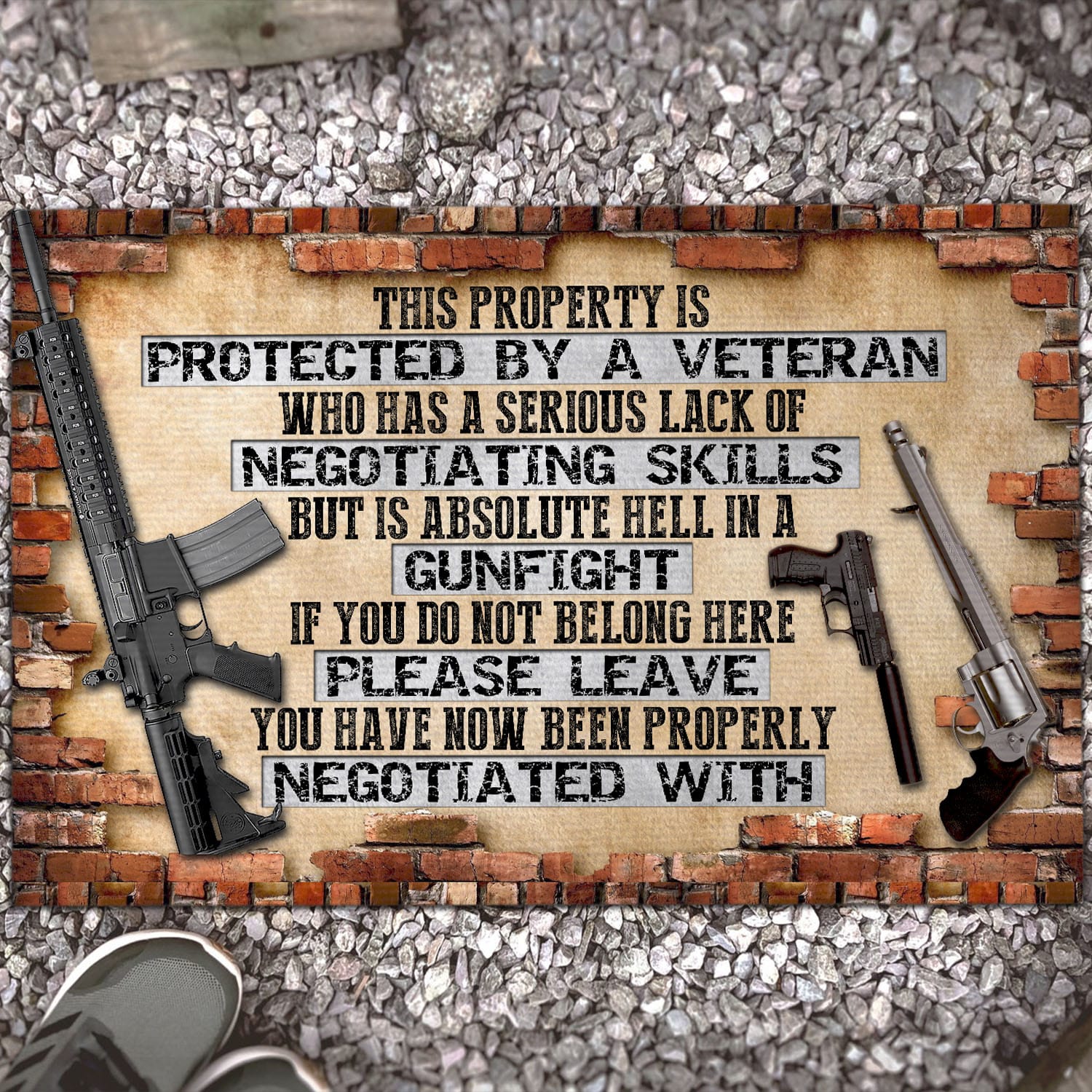 5VT. Veteran This Property Is Protected Doormat Mockup 13
