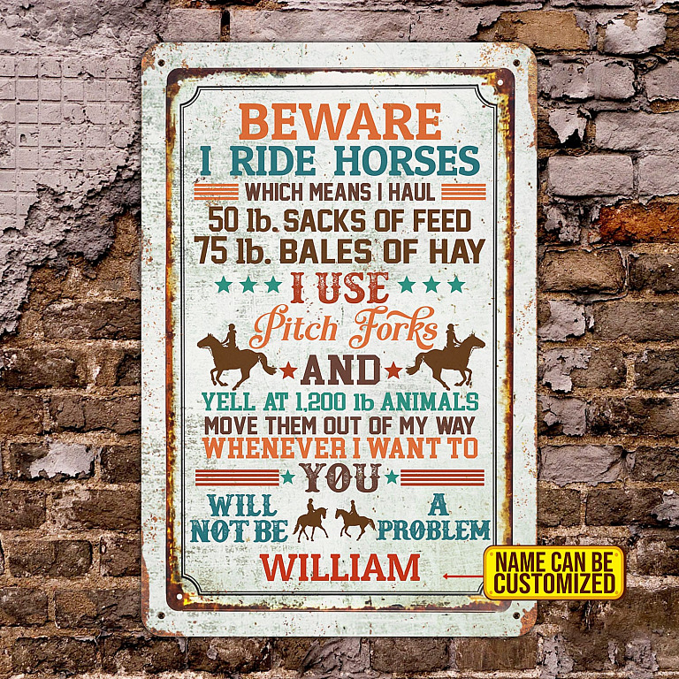"Please Don't Feed The Horses" Aluminum Sign - 10x14 Inch, Indoor/Outdoor, Funny Farm Novelty Decor - View #7