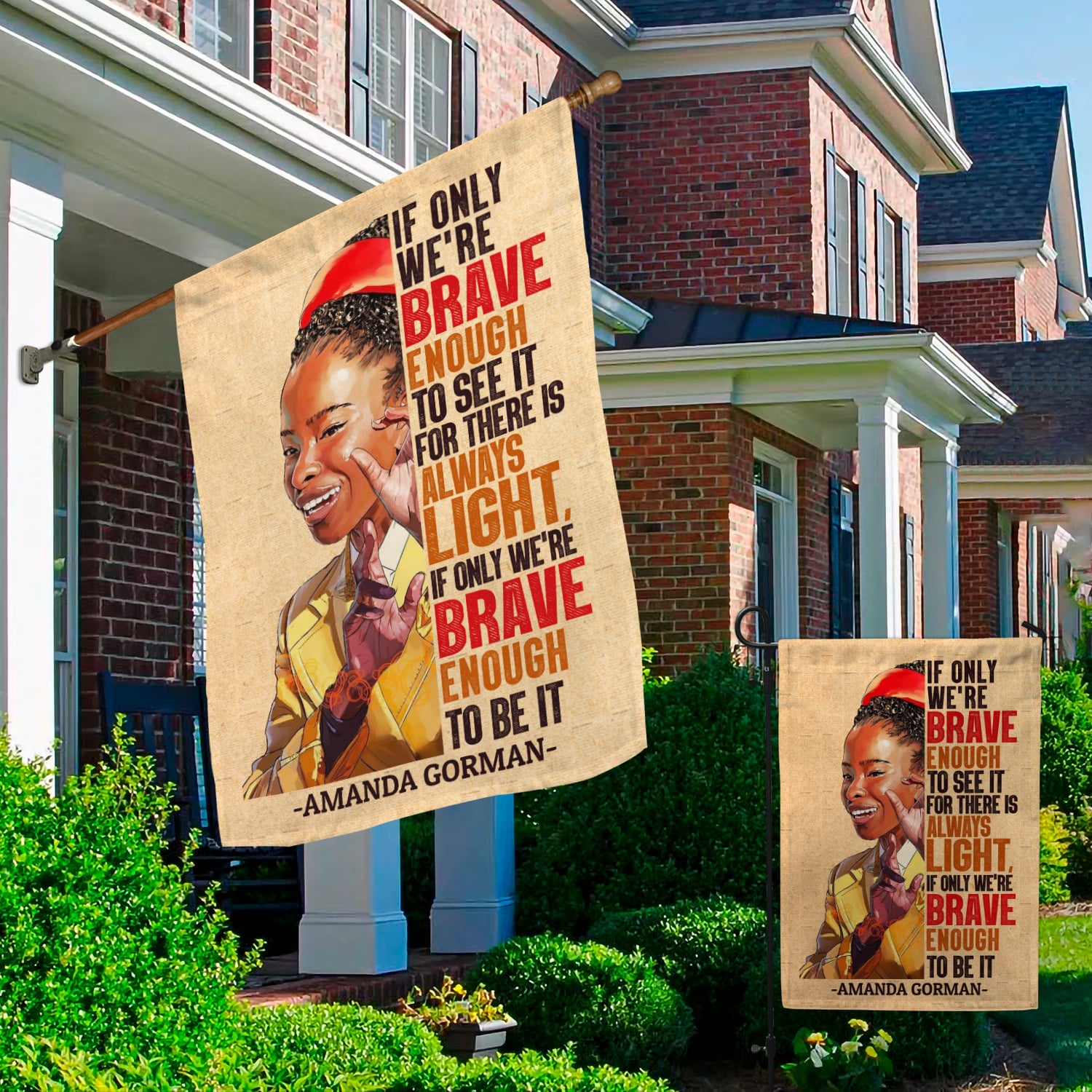 11KNG. Amanda Gorman 30x40 Garden & House Mockup 2