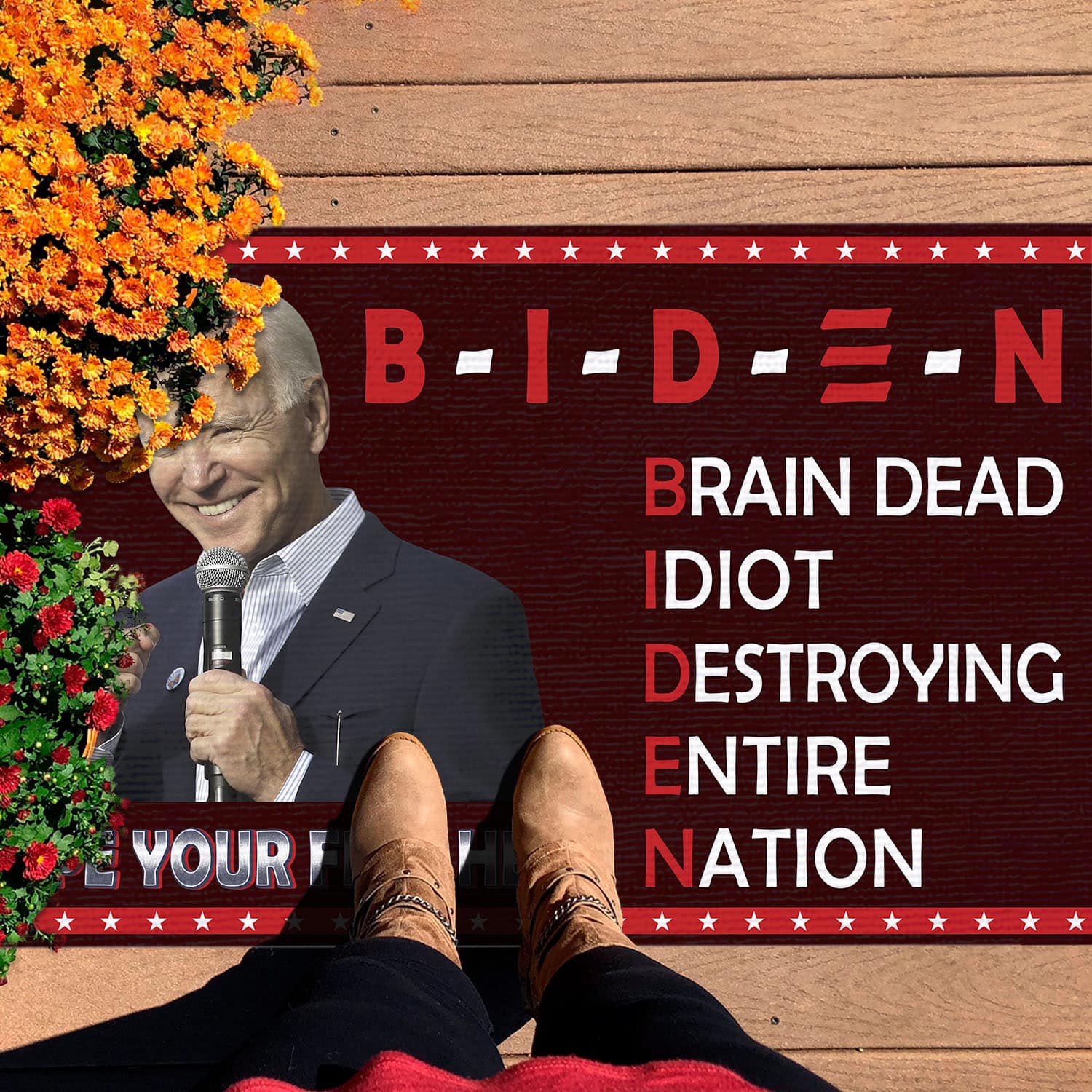 1O. Biden Brain Dead (5) Doormat mockup 7