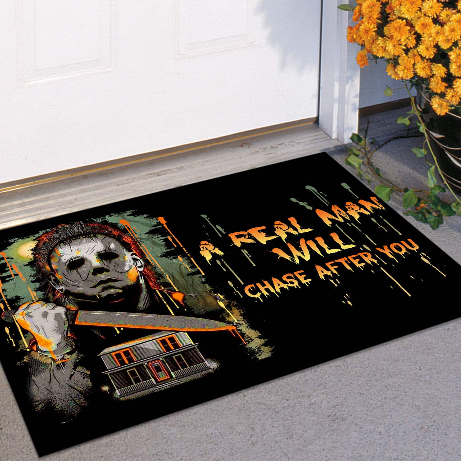 1VT. Michael A Real Man Will Chase doormat Doormat mockup 11