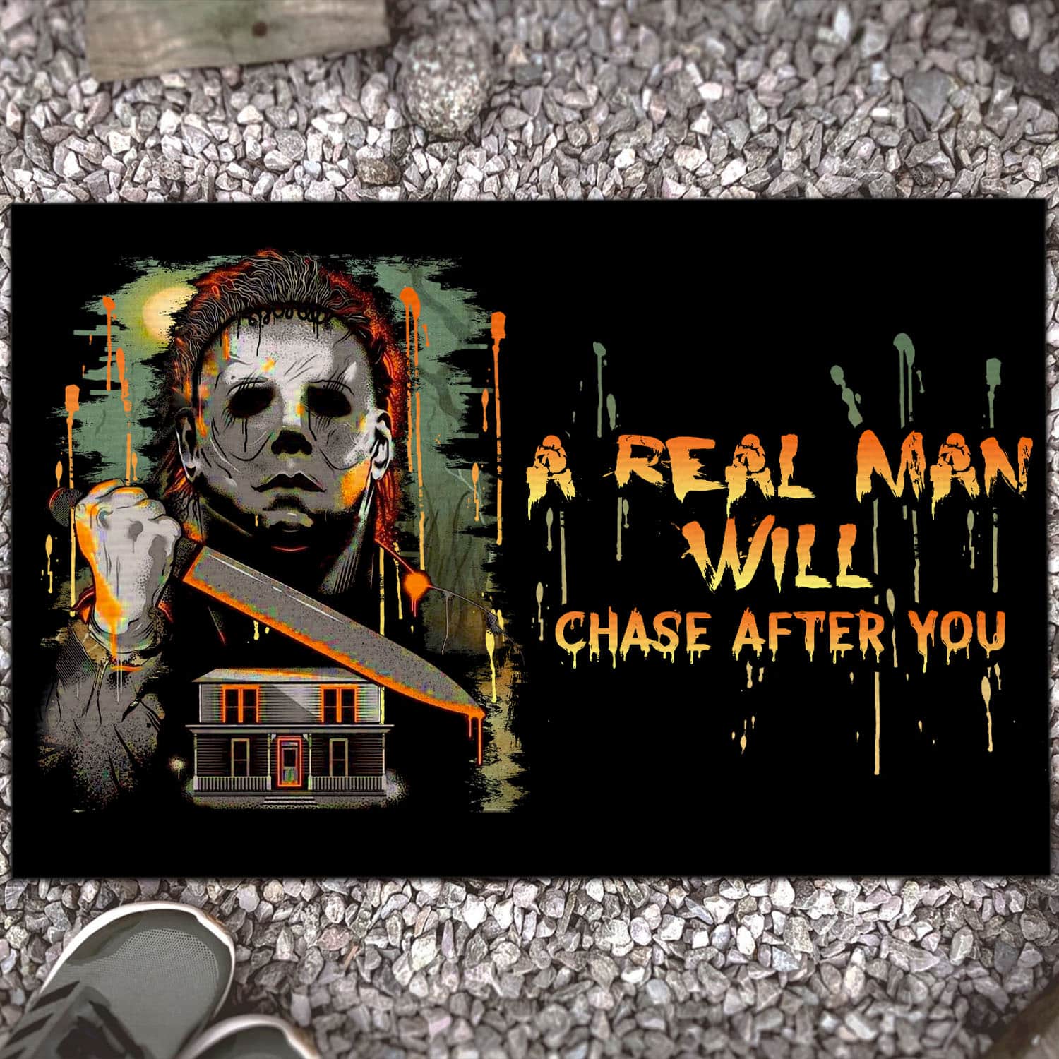 1VT. Michael A Real Man Will Chase doormat Doormat Mockup 13