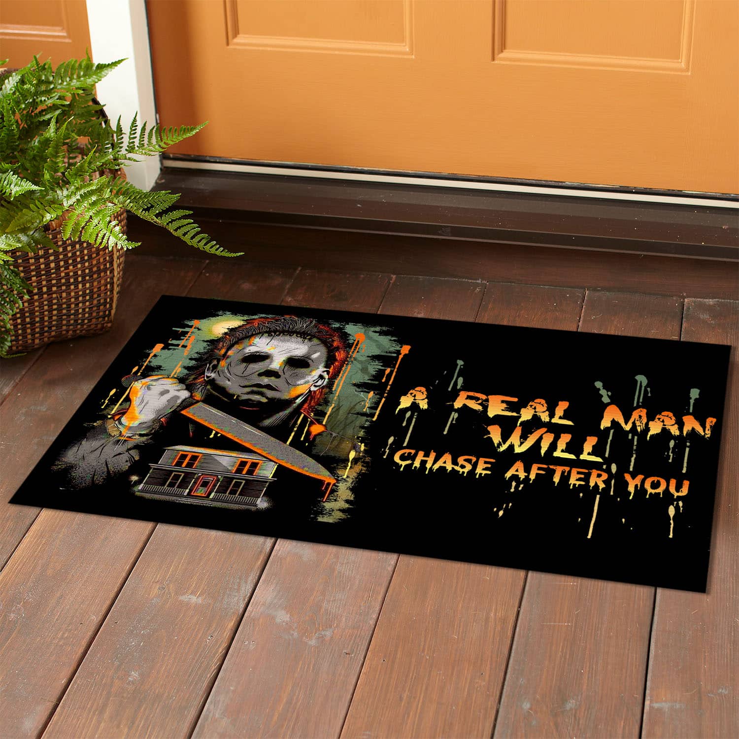 1VT. Michael A Real Man Will Chase doormat Doormat mockup 1