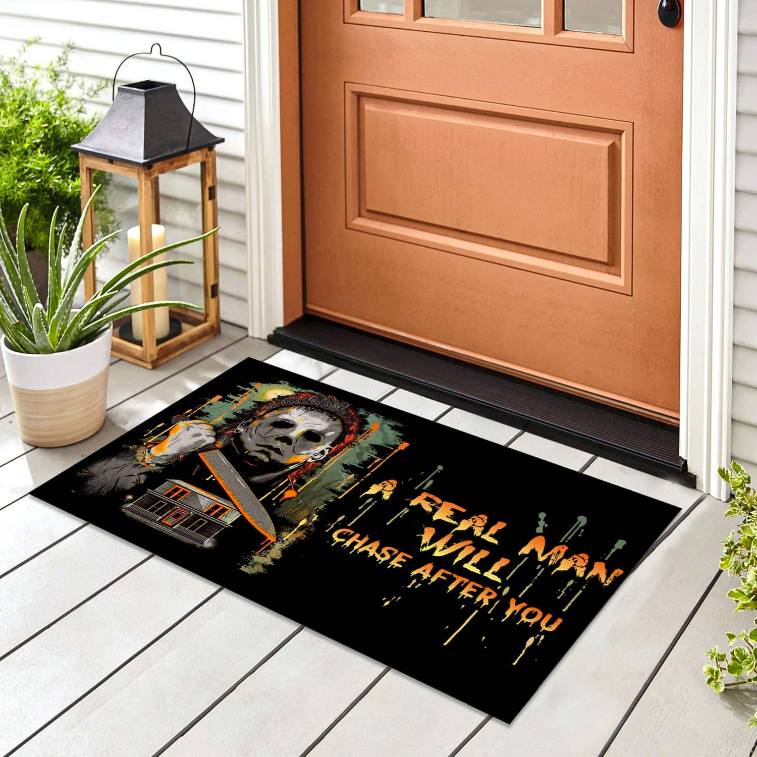 1VT. Michael A Real Man Will Chase doormat Doormat mockup 8