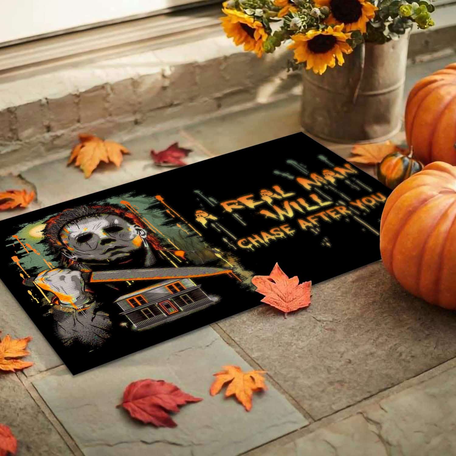 1VT. Michael A Real Man Will Chase doormat Doormat mockup 9