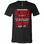 mouth, Black, V-Neck T-Shirt
