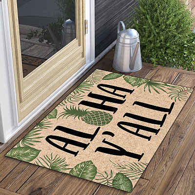 Alternative view of Aloha Y'all Pineapple Tropical Doormat - Outdoor Indoor Doormat