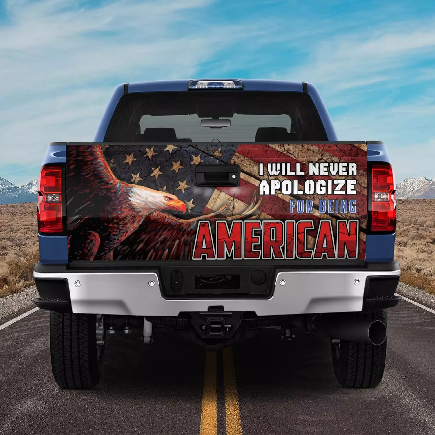 5O. Being American Tailgate Wrap Mockup 11