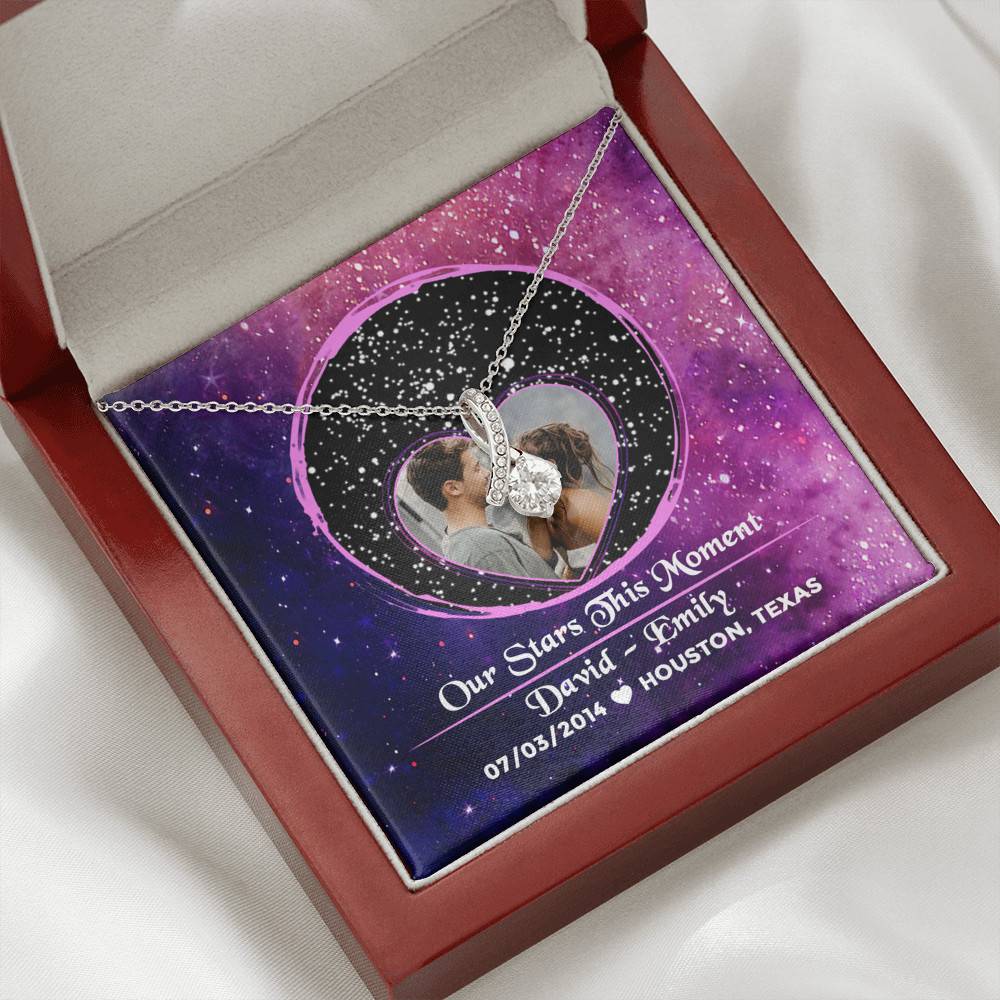 The Night Sky Couple Story Of Us Personalized Photo Star Map Message Card Alluring Necklace – Custom Couple Names Anniversary Star Map Necklace The Night Sky Couple Story Of Us Personalized Photo Star Map Message Card Alluring Necklace – Custom Couple Names Anniversary Star Map Necklace