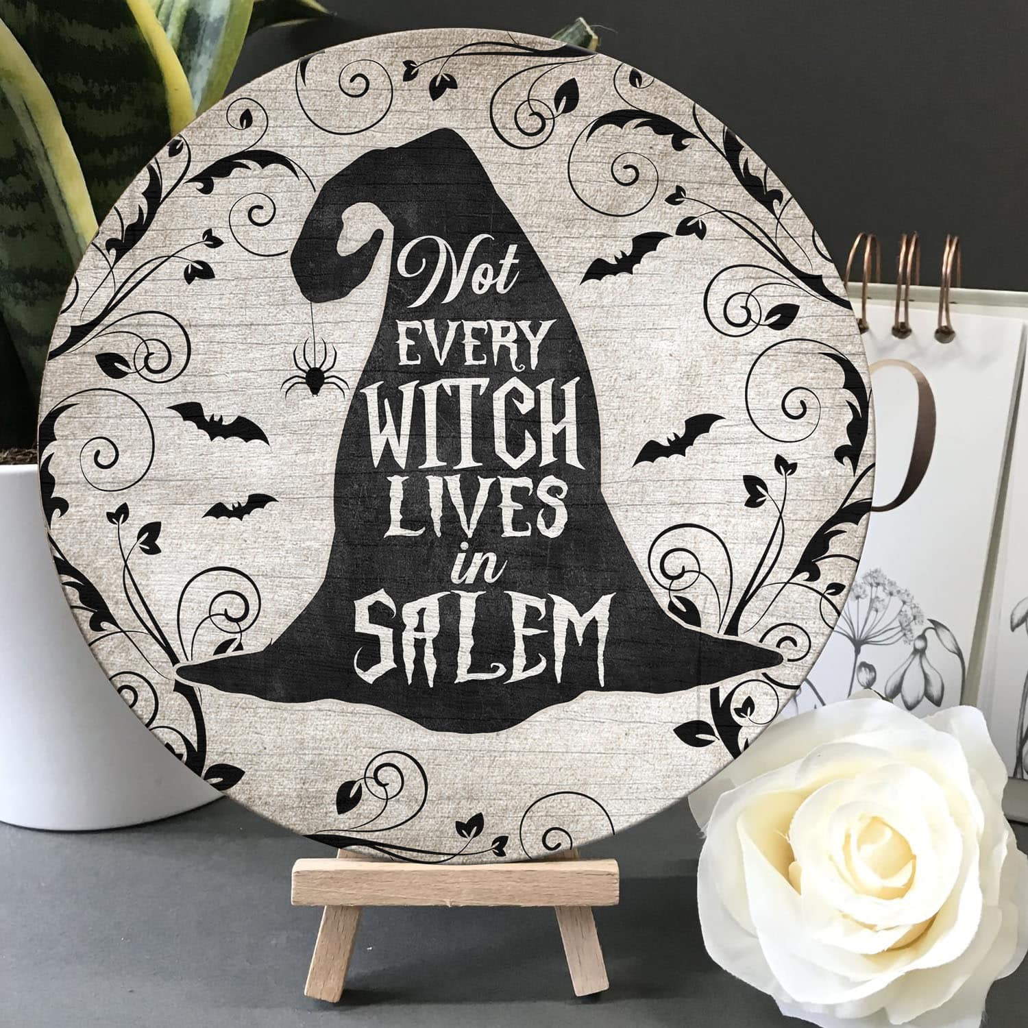 30 HG. Not Every Witch In Salem (3) Door Sign Mockup 5