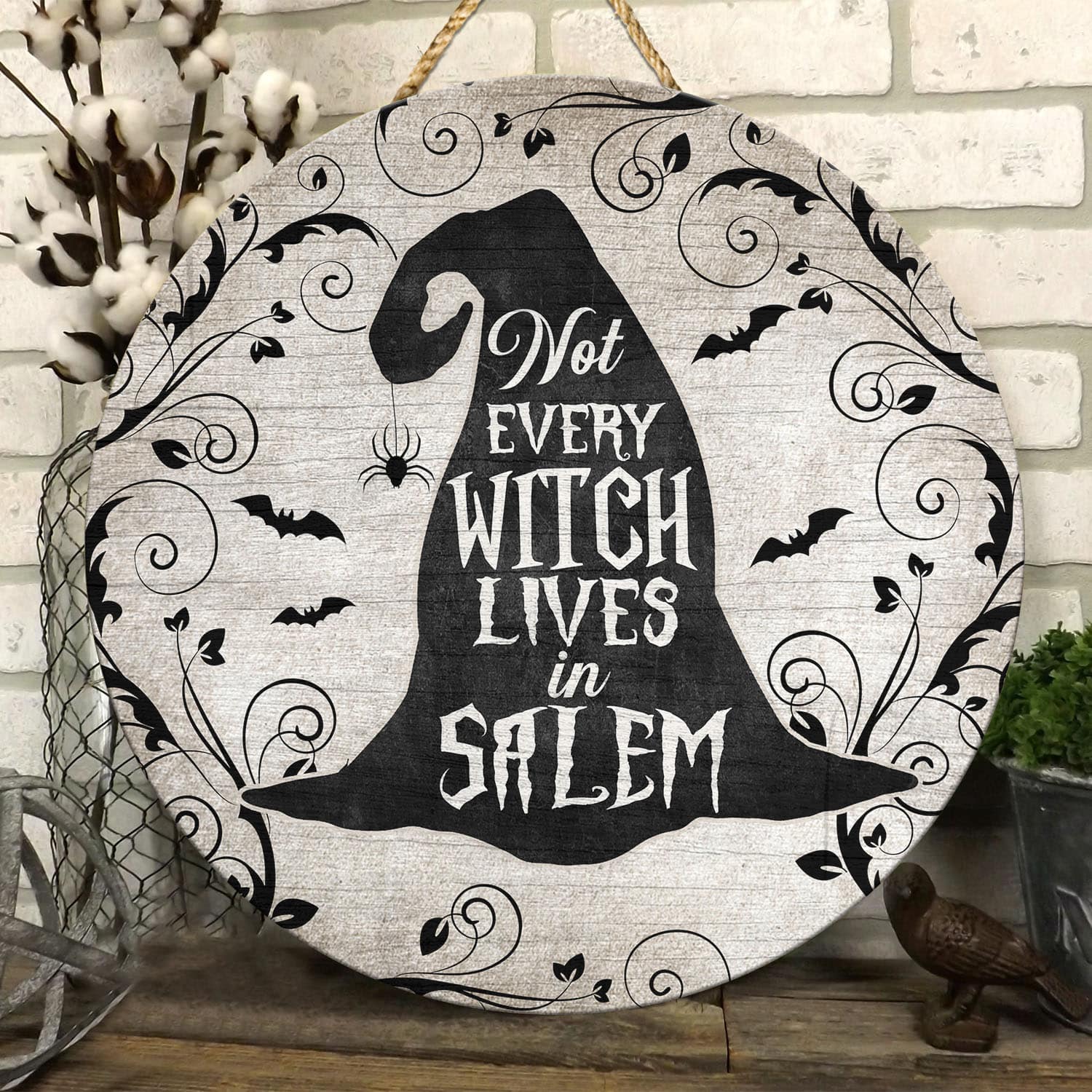 30 HG. Not Every Witch In Salem (3) Door Sign Mockup 6