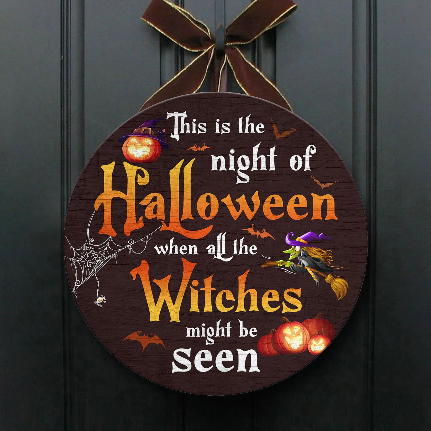 2KNG. Halloween Witch (6) Door Sign Mockup 1