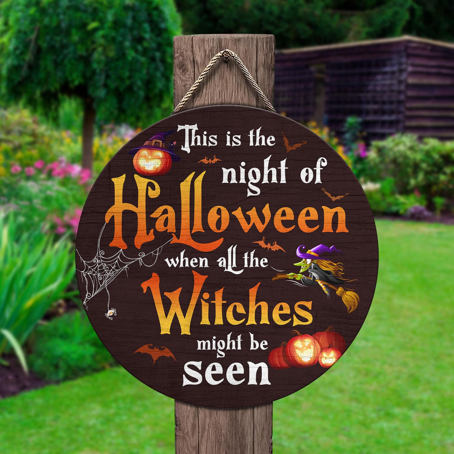 2KNG. Halloween Witch (6) Door Sign Mockup 2