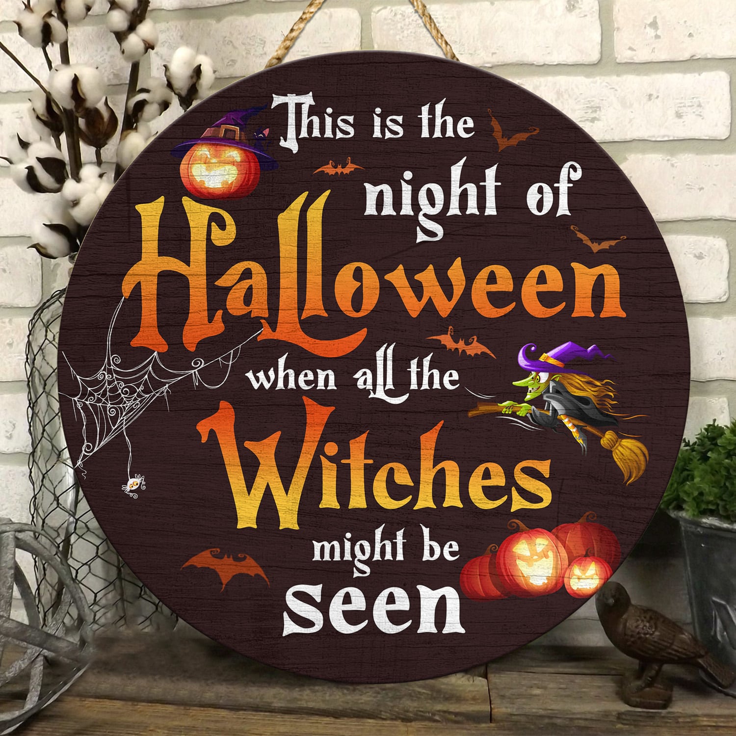 2KNG. Halloween Witch (6) Door Sign Mockup 6
