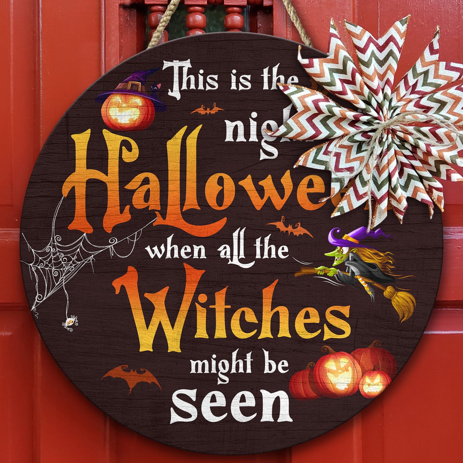 2KNG. Halloween Witch (6) Door Sign Mockup 10
