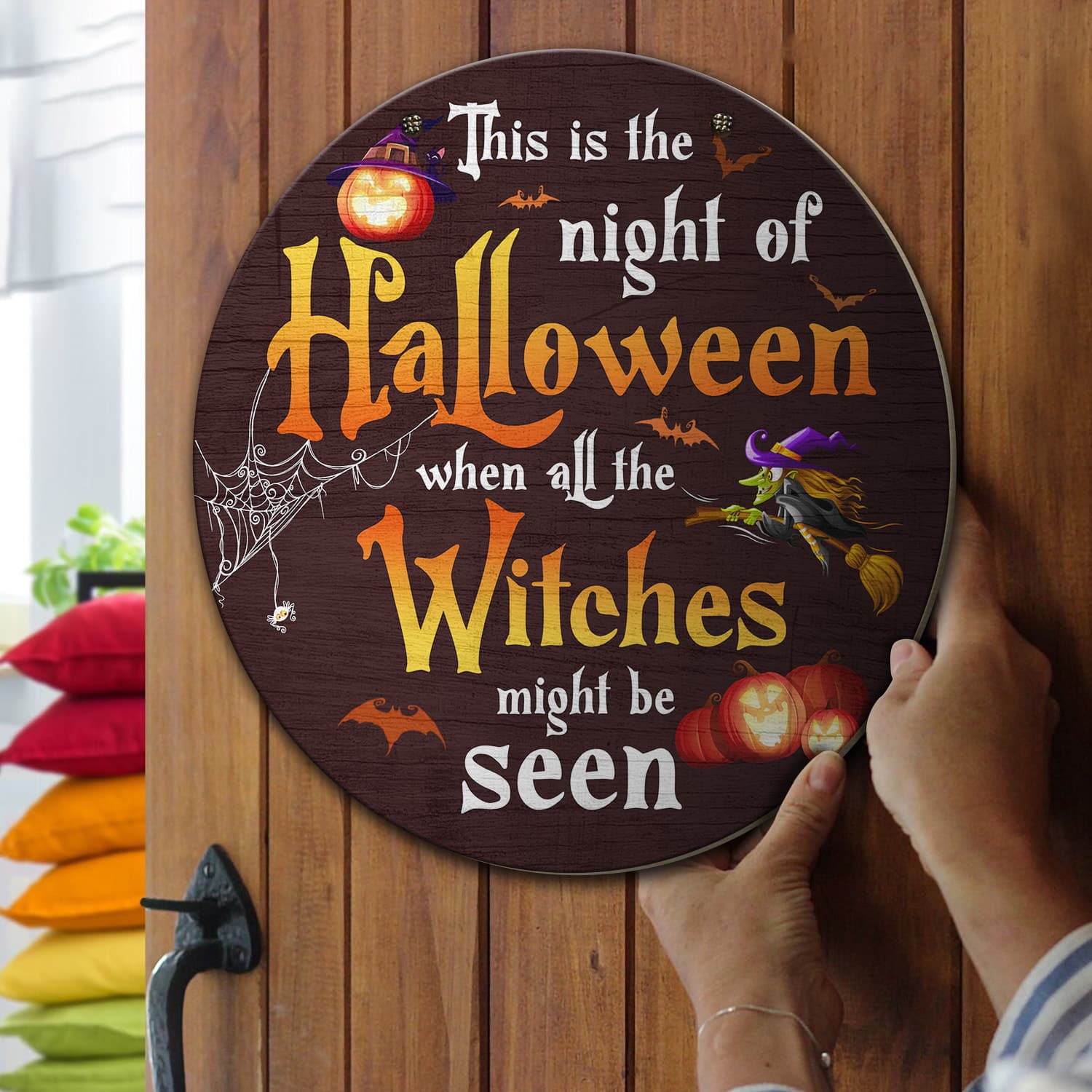 2KNG. Halloween Witch (6) Door Sign Mockup 13