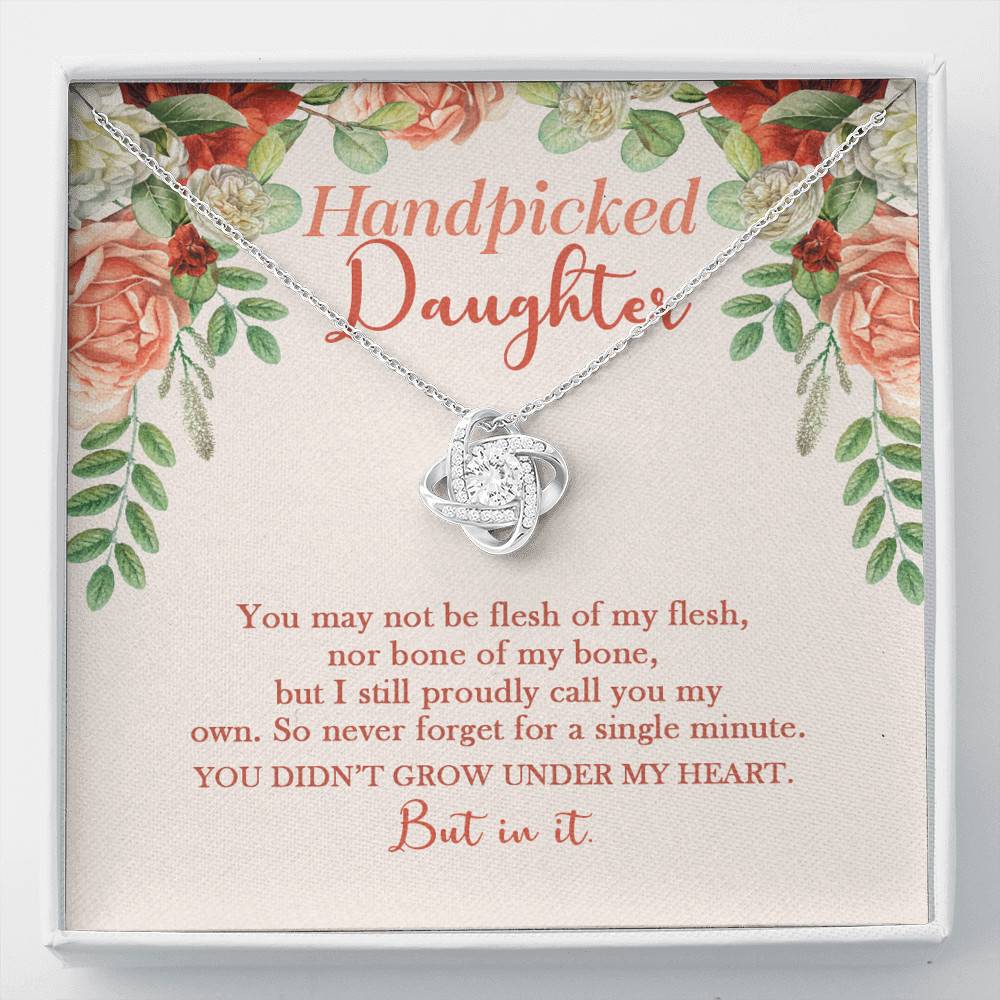 Handpicked Daughter Love Knot Necklace - Jewelry Gifts For Adopted Child From Mom Dad Adoption Keepsake - Love Knot Necklace