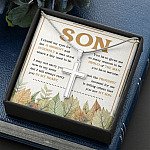 I Close My Eyes For But A Moment You Are My Son Artisan Crafted Cross Necklace For Son